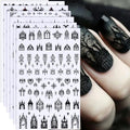 Halloween Nail Art Stickers Decals 3D Gothic Self-Adhesive Nail Decals - Style7