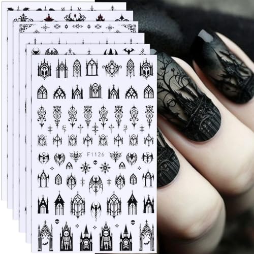 Halloween Nail Art Stickers Decals 3D Gothic Self-Adhesive Nail Decals - Style7