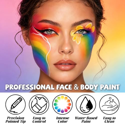 Light Grey Water-Based Face & Body Paint - 60mL - Halloween & Cosplay Makeup
