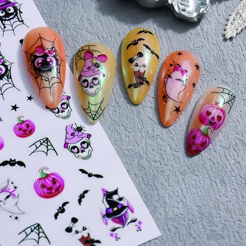 Halloween Nail Stickers & 3D Christmas Tree Nail Art Decals - Mix