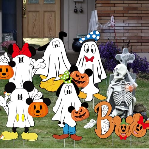 17-Inch Halloween Yard Signs Cartoon Mouse Outdoor Decorations