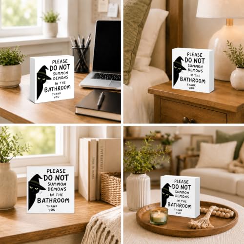 Funny Cat Bathroom Decor - Gothic Indoor Wall Art Sign