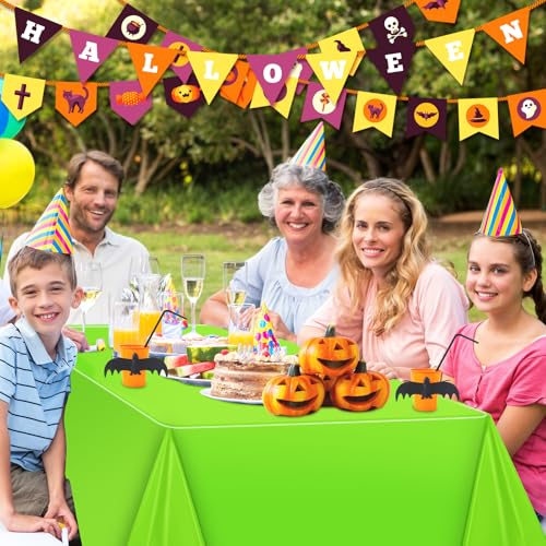 Halloween Tablecloth Set 54x108 Inches - 4 Pack Mix Colors - Festive Party Decor