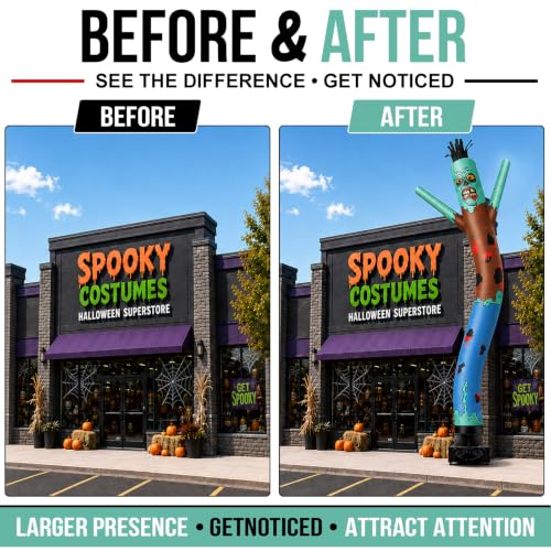Zombie 20FT Tall Inflatable Tube Man Wacky Wavy Dancing Guy for Outdoor Advertising - Variation: Zombie-20FT