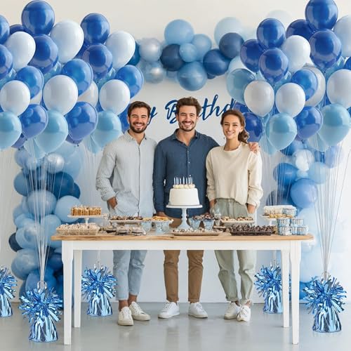 Light Blue Metallic Balloon Weights 16 pcs - Heavy Table Centerpiece Support