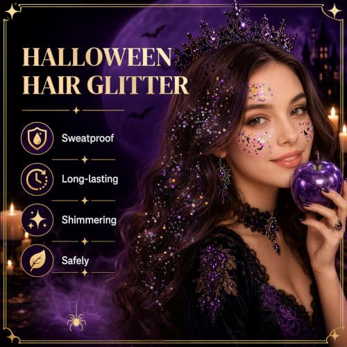 Halloween Body Glitter Stick for Face & Hair - Ghost Bat Cross Sequins - Kidstella
