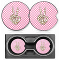 Skeleton Hand Car Cup Holder Coasters - 2 Pack Neoprene Universal Fit - Edgy Car Accessory