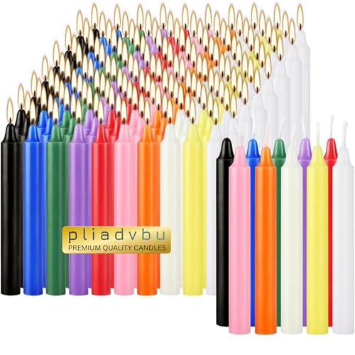 40 Pack Multi-Colored Spell Chime Candles - 4 Inch Unscented Taper Candles Set