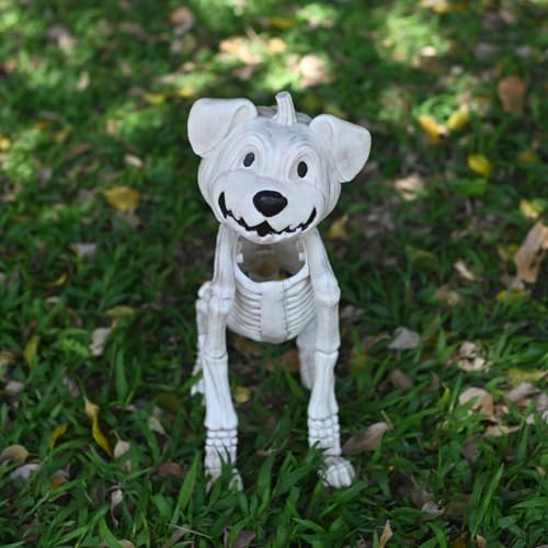 18-Inch Pumpkin Skeleton Dog Decoration for Halloween Yard & Indoor Decor