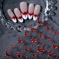 Halloween Nail Stickers Set with 3D Red Bat Glitter Decals for Nail Art