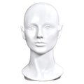 MIAOMANZI PVC Mannequin Head White Female Manikin Dummy Stand Model Display Hat Scarf Wigs Hair Glasses Hat Beauty Styling Tool (bright white)