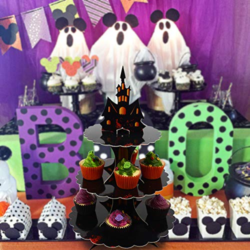 Castle 3-Tier Halloween Cupcake Stand - Gothic Tower Decorations, Variation of Castle