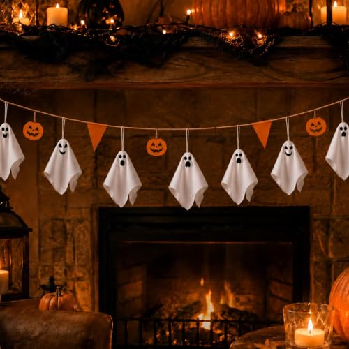 Halloween Ghost Hanging Ornaments Set - 16pcs, 5.5 Inch Cute Spooky Decorations