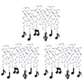 Music Notes Hanging Whirls - 36 Pack Musical Party Decorations - Silver & Cardstock for Events