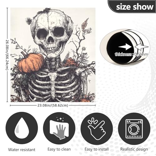 Halloween Pumpkin Skeleton Refrigerator Magnet Cover - 23x26 Inch, Color19