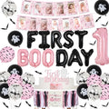 Halloween First Birthday Decorations Girl Banner Balloons Cake Topper Bat Wall Stickers
