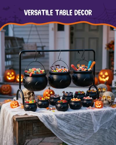 Halloween Witches Cauldron Set with Metal Stand and Mini Pots - Party Decor