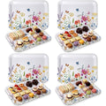 4-Pack Wildflower Melamine Serving Trays - Rectangular Floral Platters for Parties & Home Decor