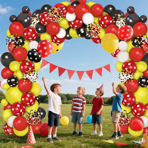Balloon Garland Kit for Party Decorations Red Black Yellow White 90pcs