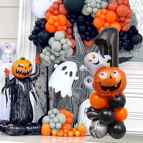 Halloween First Birthday Balloon Tower Ghost Theme Party Decorations