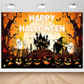 Halloween Banner 8x6ft Orange and Black Horror Scene Party Decor Variation of THIS listing