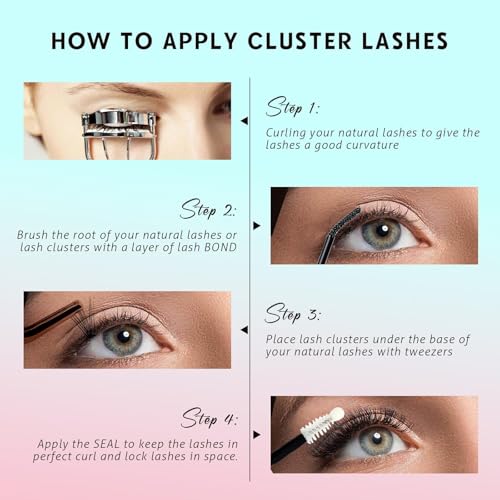 80D Thick Lash Clusters Kit - 10-18mm Volume Eyelash Extensions for Beginners