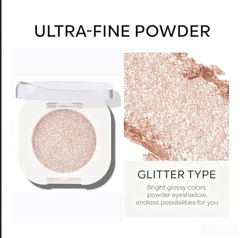 Single Eyeshadow C11 - Light Champagne Glitter for Mature Women & All Eye Colors