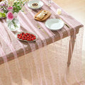 Pink Gold Star Gauze Tablecloth 60x140 Inch Rectangular for Dining & Decor – Horaldaily