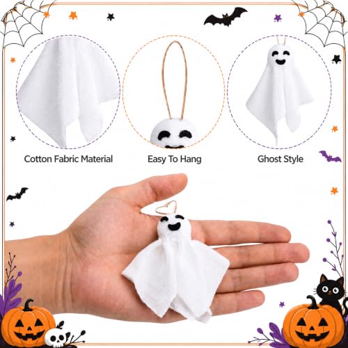 24 Pcs Halloween Hanging Ghost Ornaments Small White Ghost Decorations - Spooky Decor