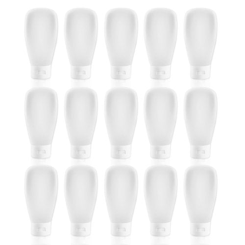 15 Pack 100ml/3.4oz Plastic Squeeze Bottles Travel Tubes Cosmetic Soft Makeup Toiletry Containers with Flip Cap for Facial Cleanser Body Bath Shower Gel Lotion Cream Shampoo