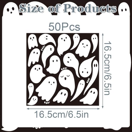 Halloween Ghost Party Decorations - Black Spooky Napkins (50 Pcs) - Variation of THIS listing