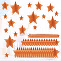 Orange Star Centerpieces Set of 70 for Party Birthday Halloween Thanksgiving Decorations - 3 Sizes