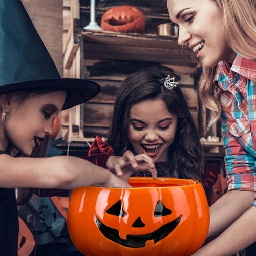 Halloween Pumpkin Candy Bowl Trick or Treat Basket - Large Ceramic Pumpkin Design - Variation: Pumpkin