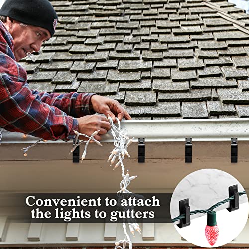 Christmas Light Clips Gutter Hooks - Black, 200 Pcs - Holiday Decoration