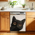 Cute Black Cat Magnetic Dishwasher Cover 23x26 Inch Kitchen Appliance Panel