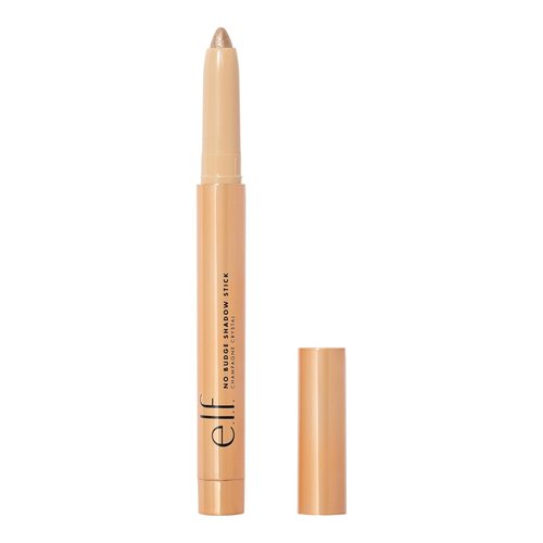 e.l.f. No Budge Shadow Stick - Long-Lasting Cream Eyeshadow in Champagne Crystal | High-Pigment, Metallic Finish, Vegan & Cruelty-Free