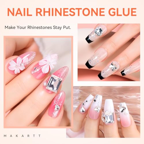 A15 Clear 5-in-1 Nail Art Glue with Rhinestones & Charms - 30ml