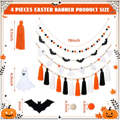 Halloween Banner Ghost Bat Tassel Garland - 6.6 ft Halloween Decoration - Variation of THIS listing