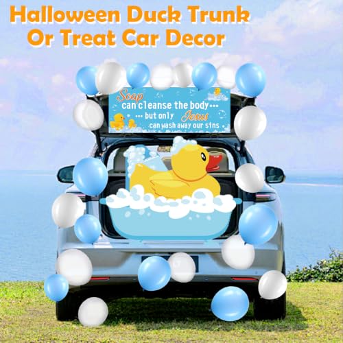 Duck Theme Trunk or Treat Car Decorations Kit with Balloons and Banners - Halloween Outdoor Garage Door Archway SUV Decor