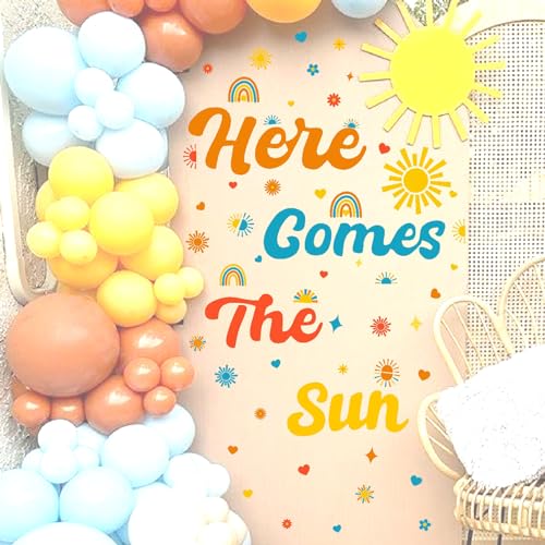 Here Comes The Son Stickers Baby Shower Party Decals Sun Theme Gender Reveal Backdrop - Sun 2