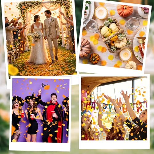 Artificial Orange and Yellow Rose Petals for Wedding and Party Decor - 3000 Pcs