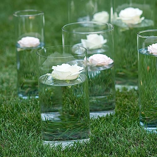 M+L Clear Glass Cylinder Vases Set of 18 - Wedding, Centerpiece, Flower & Candle Holders