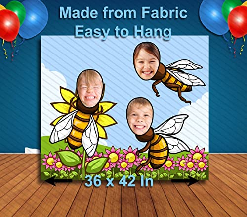 Bee Themed Hole in Face Cutout Banner for Party Decorations 36x42 Inch