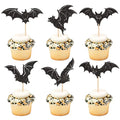 Halloween Bat Cupcake Toppers - Black, 24 Pack with Variation Bats Black-6