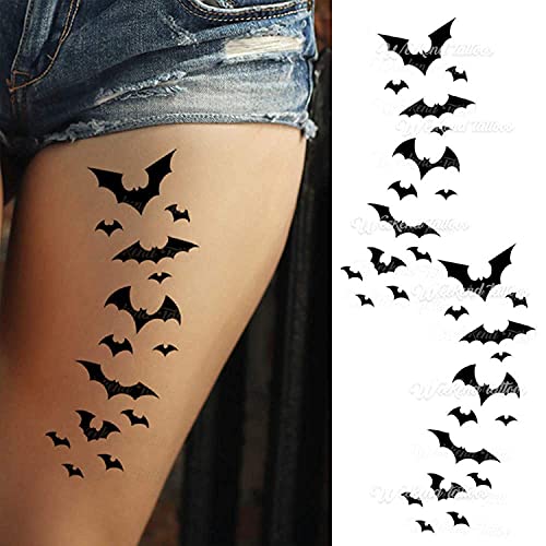 Halloween Vampire Bat Temporary Tattoos - Waterproof Body Stickers for Kids & Adults