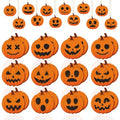 Halloween Pumpkin Wooden Ornaments - 24 Pieces, Spooky Pumpkin Wall Decor - Variation Halloween -5