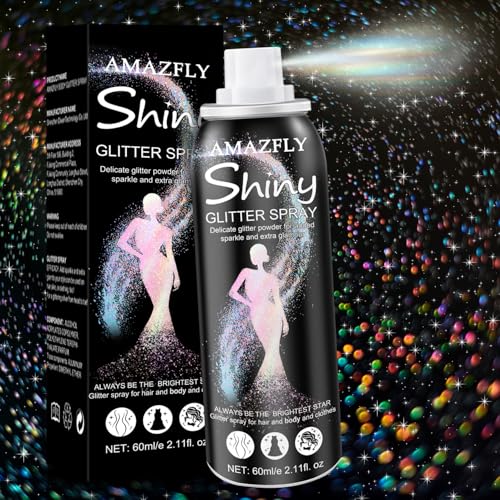 Rainbow Rain Glitter Spray - Long-Lasting Shimmer for Hair, Face, Clothing - 2.11oz