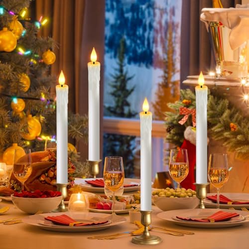 Off‑White Flameless Candles with Remote Timer Battery Operated Window Candles