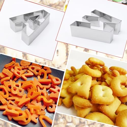 26-Piece Stainless Steel Alphabet Cookie Cutters Set - 3 Inch Letters A-Z