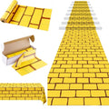 Yellow Brick Road Tablecloth Roll - 120 Ft x 54 Inch Disposable Plastic Cover with Cutter - Halloween & Wizard Party Decor - Variation: 1440" x 54"